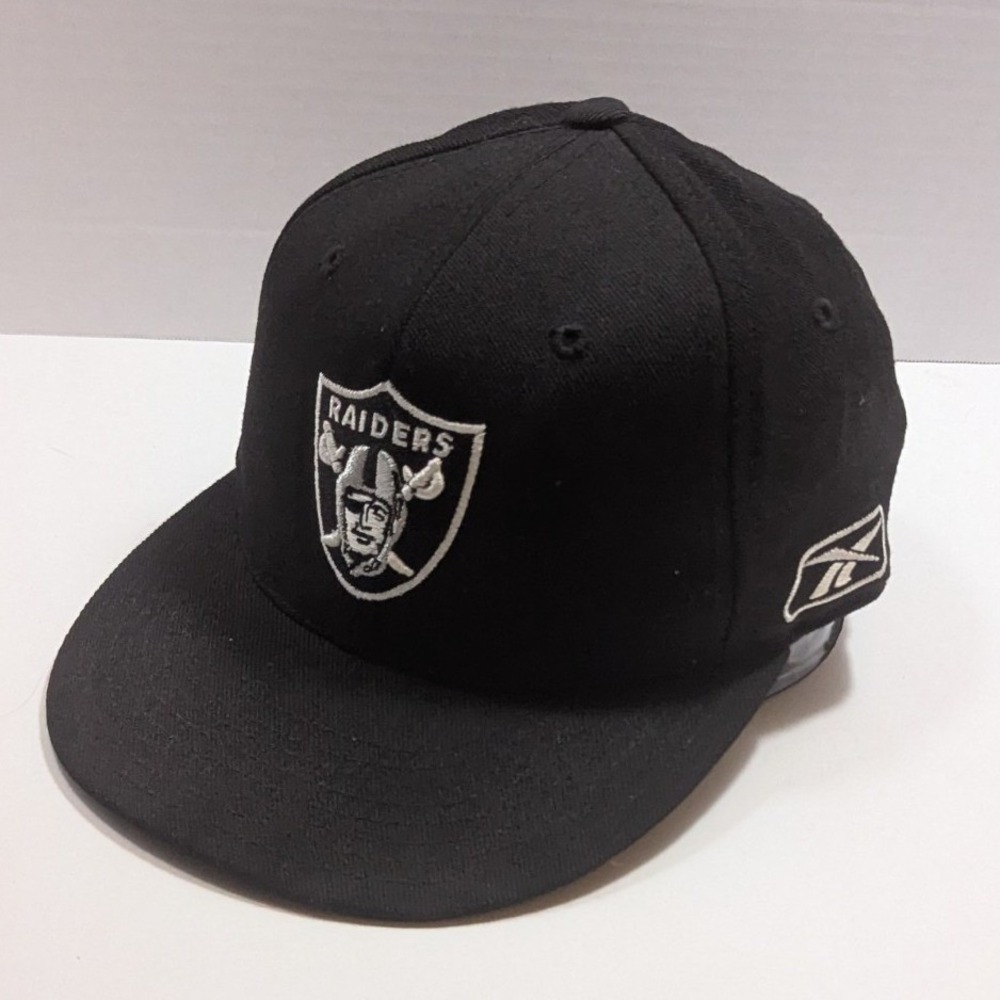 Vtg Reebok NFL Oakland/ LV Raiders On Field Cap Hat 100% Wool - Sz 7‎